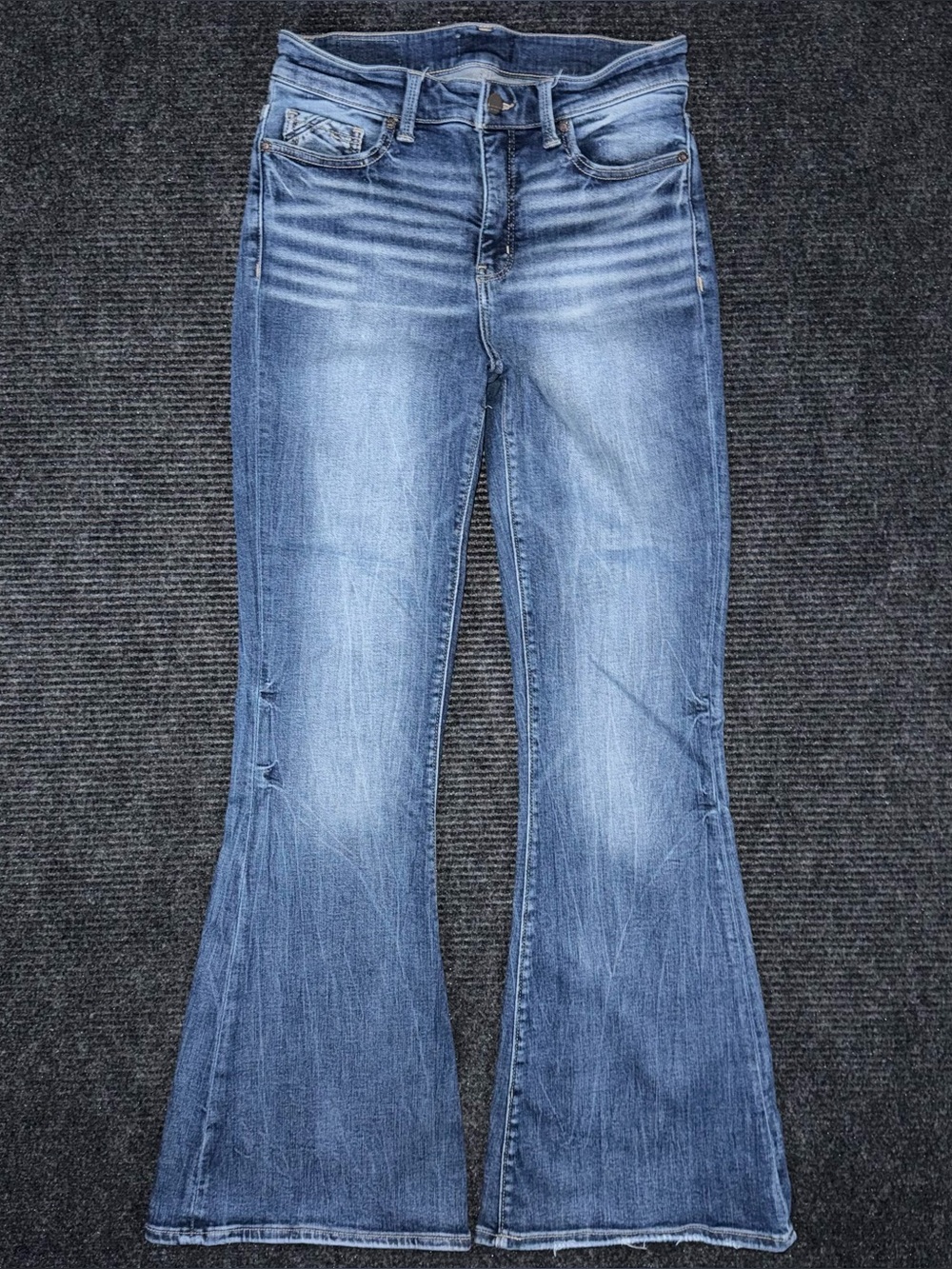 Buckle Black Fit No 75 Flare Leg Stretch Jeans Sz 27x32 BBW1556R Boho Western